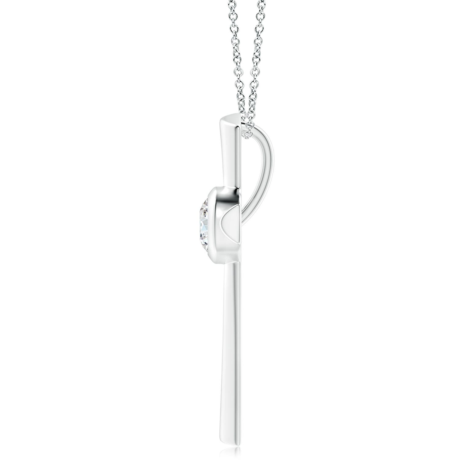 7.4mm GVS2 Solitaire Diamond Cross Pendant in P950 Platinum