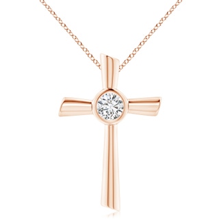 7.4mm HSI2 Solitaire Diamond Cross Pendant in 10K Rose Gold