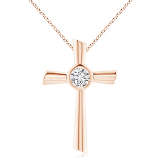 7.4mm HSI2 Solitaire Diamond Cross Pendant in Rose Gold