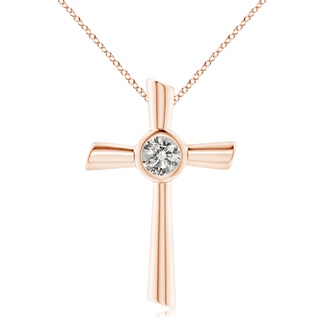 7.4mm KI3 Solitaire Diamond Cross Pendant in 10K Rose Gold