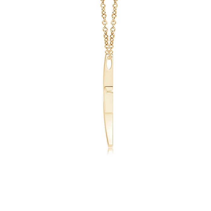 1.7mm GVS2 Grooved Five Stone Diamond Bypass Cross Pendant in Yellow Gold product image