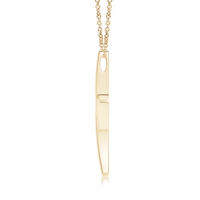 2.4mm GVS2 Grooved Five Stone Diamond Bypass Cross Pendant in Yellow Gold product image