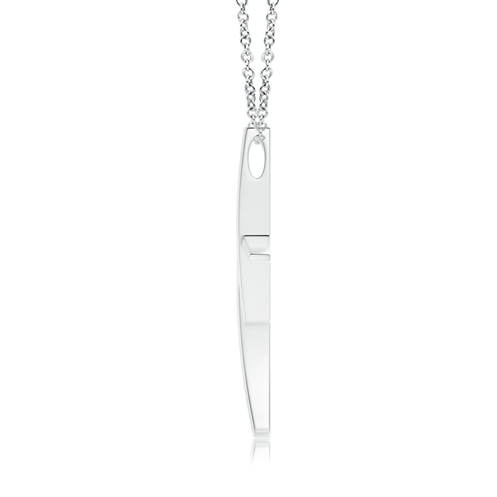 2.4mm KI3 Grooved Five Stone Diamond Bypass Cross Pendant in P950 Platinum product image