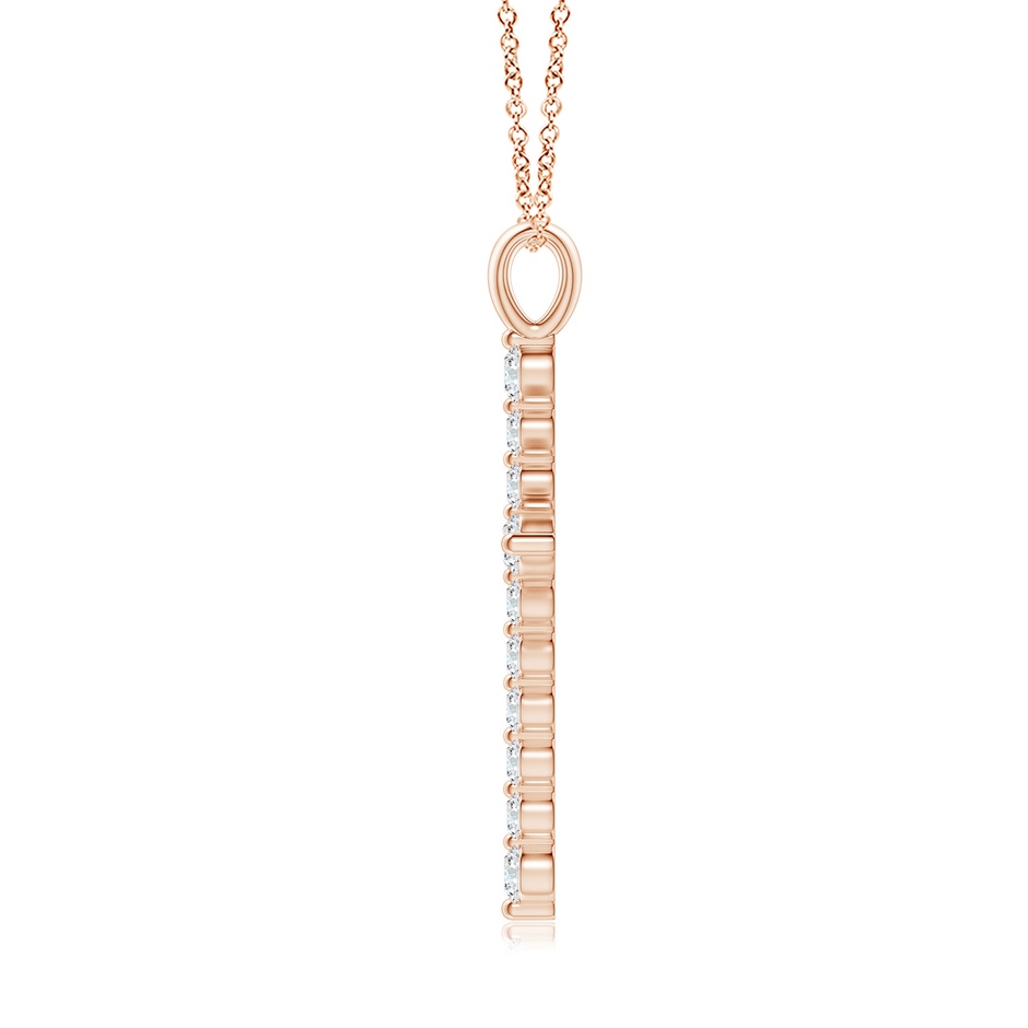 2.2mm GVS2 Floating Round Diamond Dotted Cross Pendant in Rose Gold side 199