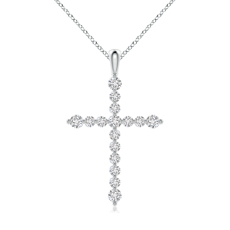 2.2mm HSI2 Floating Round Diamond Dotted Cross Pendant in P950 Platinum 