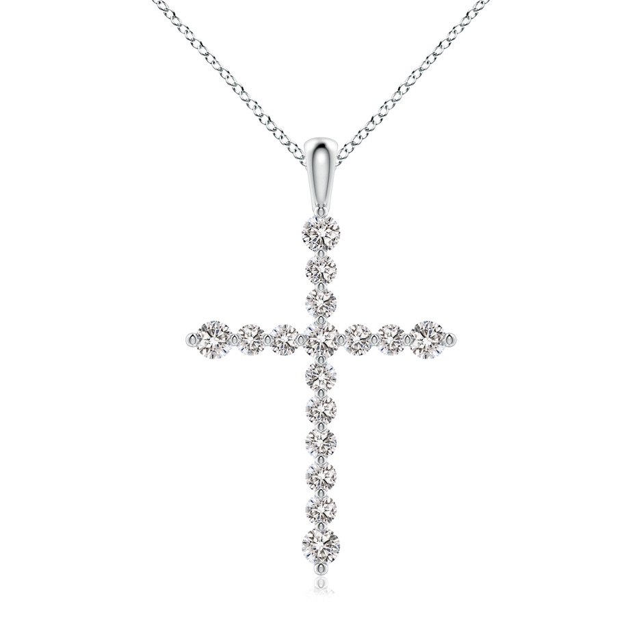 2.2mm IJI1I2 Floating Round Diamond Dotted Cross Pendant in P950 Platinum 