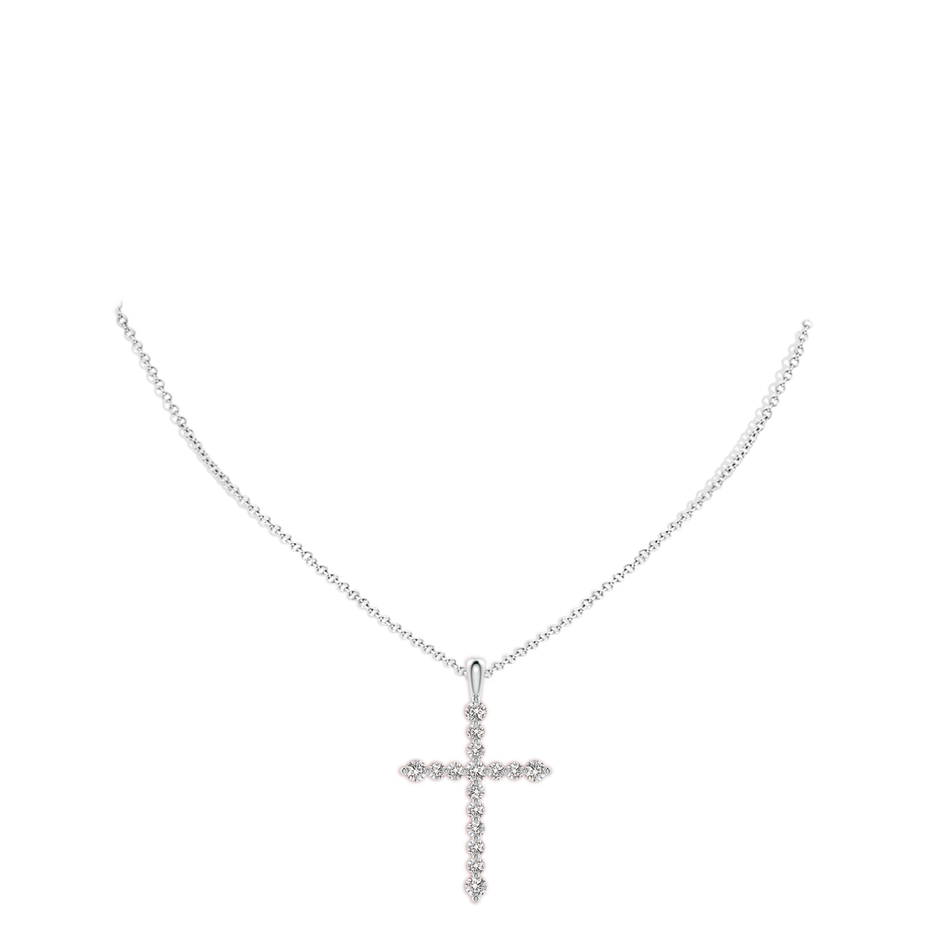 2.2mm IJI1I2 Floating Round Diamond Dotted Cross Pendant in P950 Platinum pen