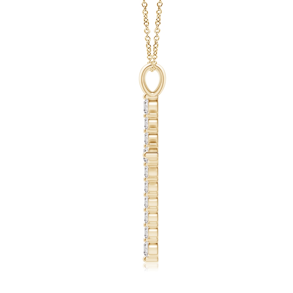 2.2mm IJI1I2 Floating Round Diamond Dotted Cross Pendant in Yellow Gold side 199