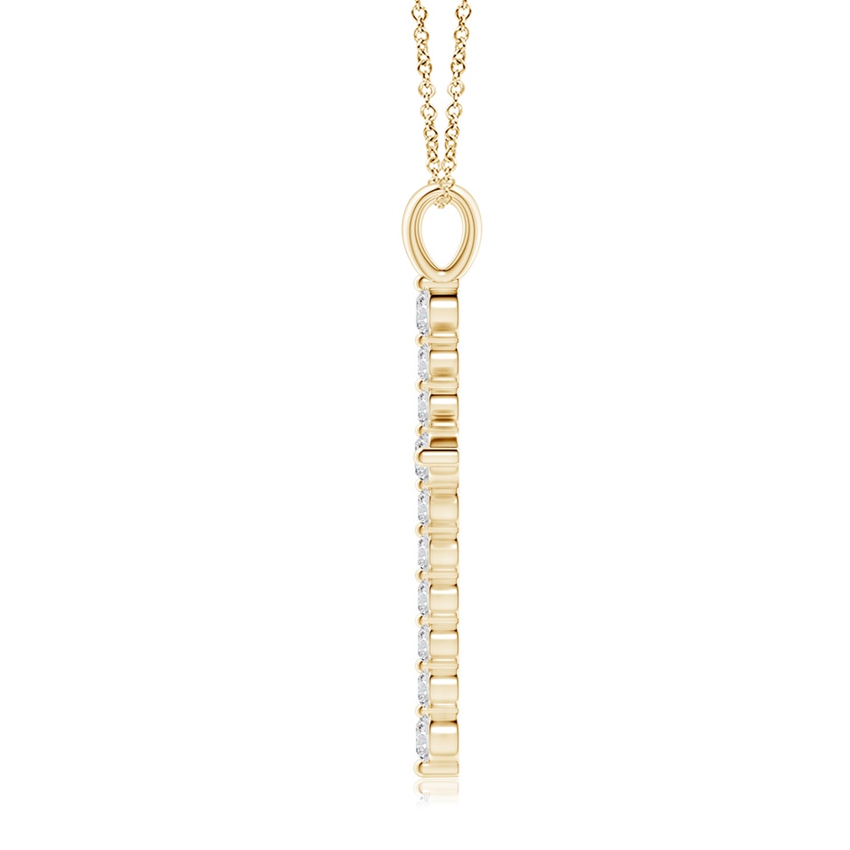 2.8mm HSI2 Floating Round Diamond Dotted Cross Pendant in Yellow Gold side 199
