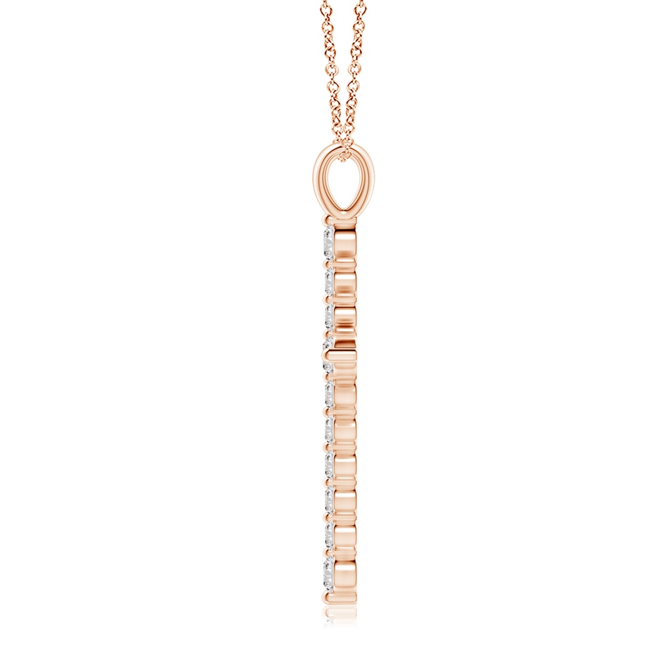 2.8mm IJI1I2 Floating Round Diamond Dotted Cross Pendant in Rose Gold side 199