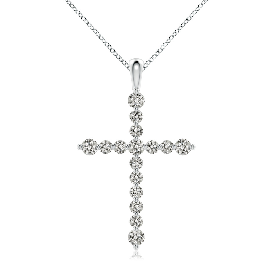 2.8mm KI3 Floating Round Diamond Dotted Cross Pendant in P950 Platinum 