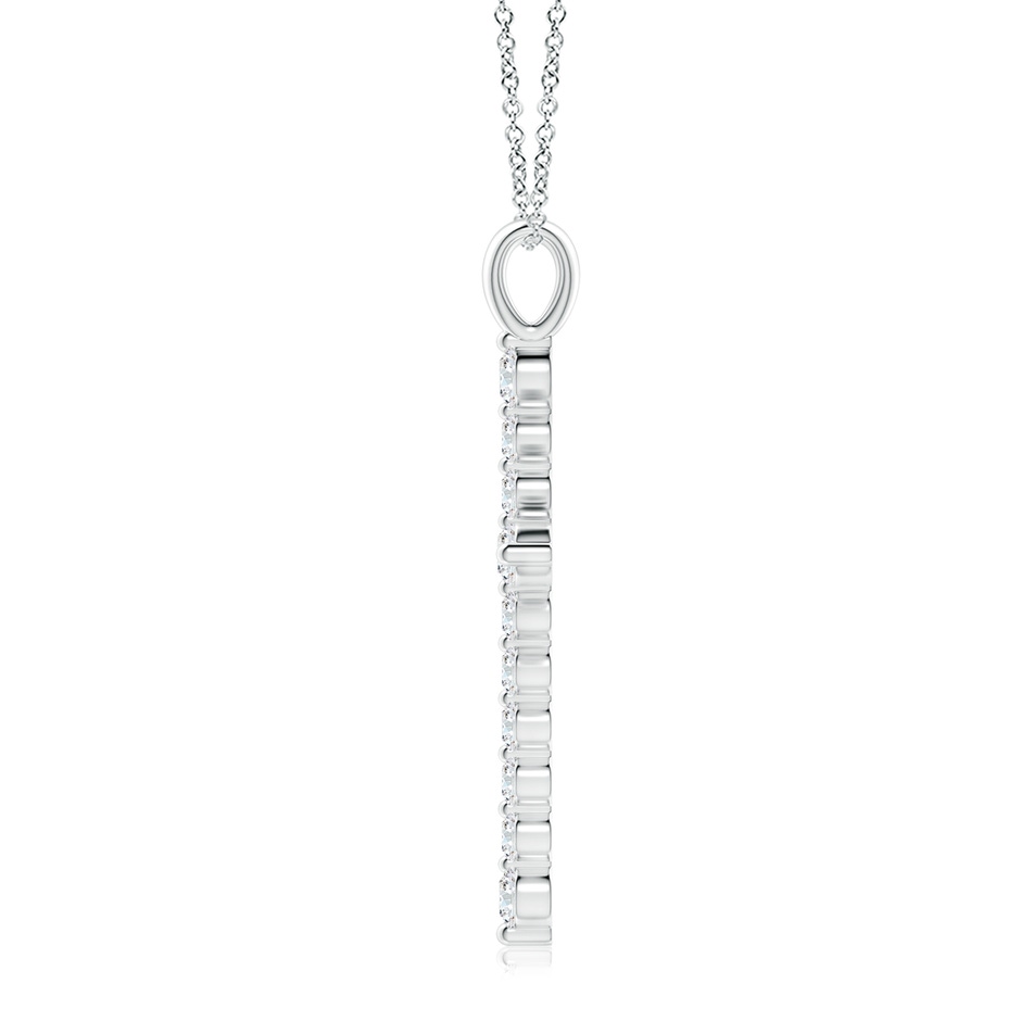 3.3mm GVS2 Floating Round Diamond Dotted Cross Pendant in White Gold side 199