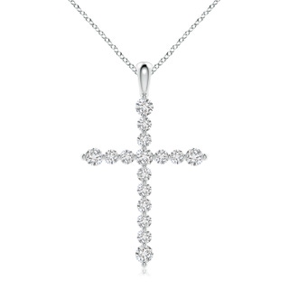 3.3mm HSI2 Floating Round Diamond Dotted Cross Pendant in P950 Platinum