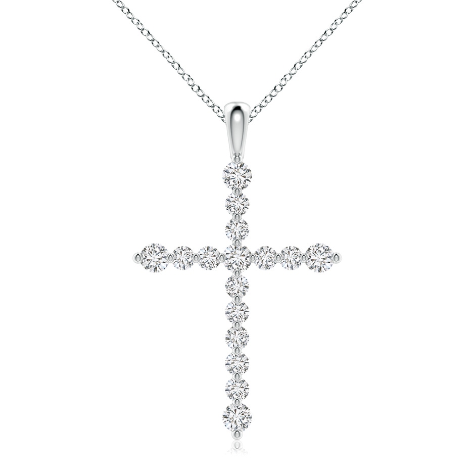 3.3mm HSI2 Floating Round Diamond Dotted Cross Pendant in P950 Platinum 