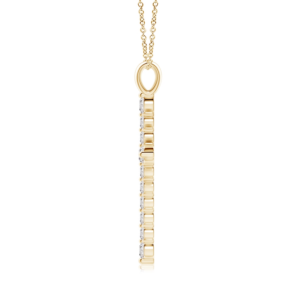 3.3mm IJI1I2 Floating Round Diamond Dotted Cross Pendant in Yellow Gold side 199