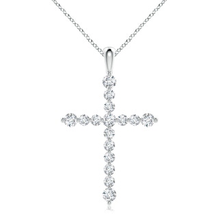 3.6mm GVS2 Floating Round Diamond Dotted Cross Pendant in P950 Platinum