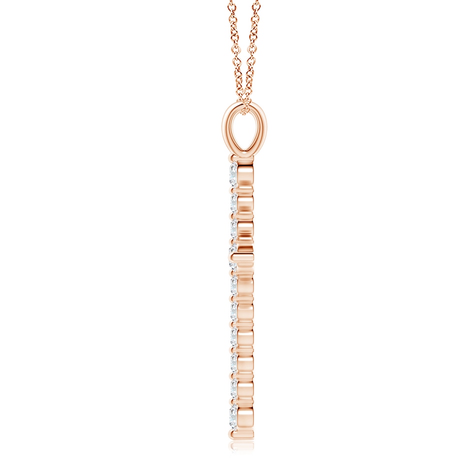 3.6mm GVS2 Floating Round Diamond Dotted Cross Pendant in Rose Gold side 199