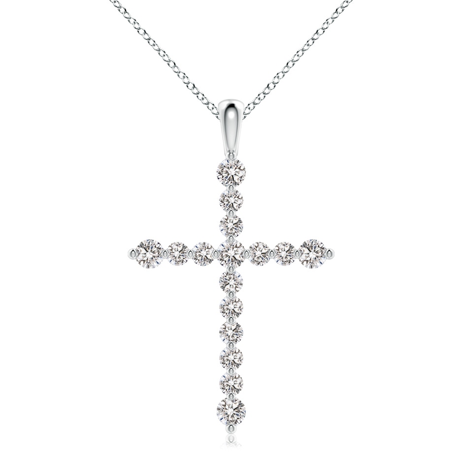 3.6mm IJI1I2 Floating Round Diamond Dotted Cross Pendant in P950 Platinum 