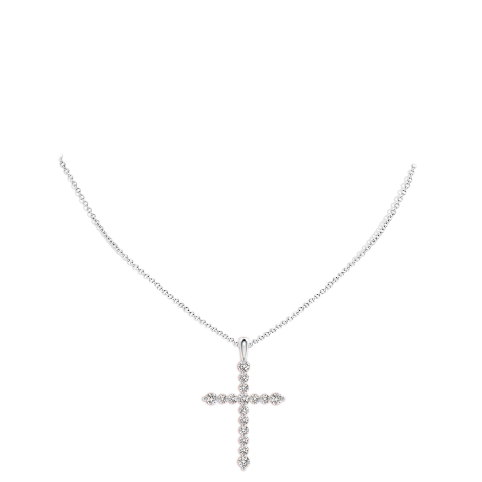 3.6mm IJI1I2 Floating Round Diamond Dotted Cross Pendant in P950 Platinum pen