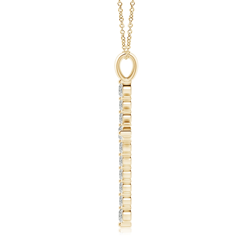 3.6mm KI3 Floating Round Diamond Dotted Cross Pendant in Yellow Gold side 199
