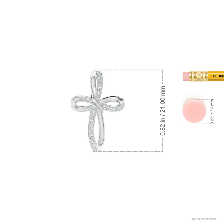 0.85mm GVS2 Pave-Set Diamond Infinity Cross Pendant in P950 Platinum ruler