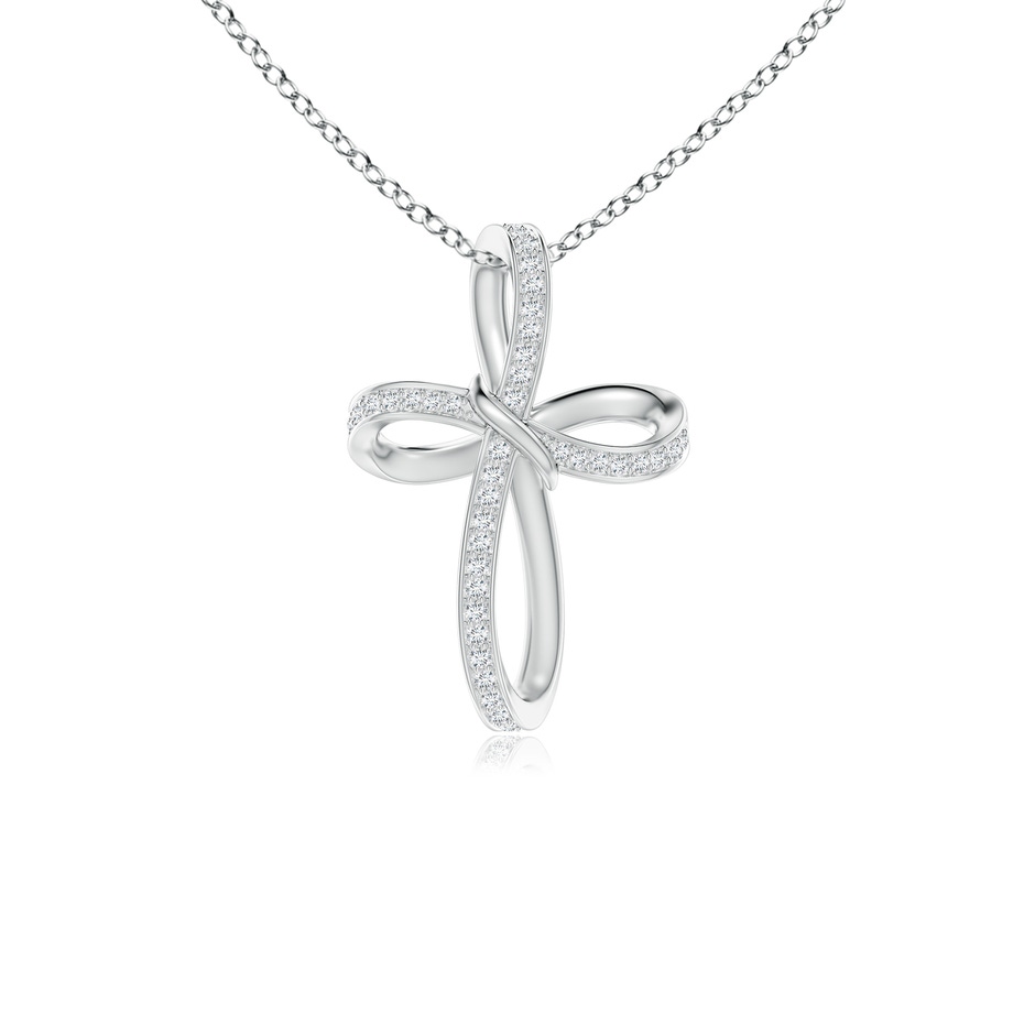 0.85mm GVS2 Pave-Set Diamond Infinity Cross Pendant in White Gold 