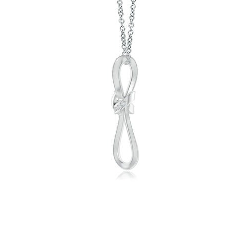 0.85mm GVS2 Pave-Set Diamond Infinity Cross Pendant in White Gold