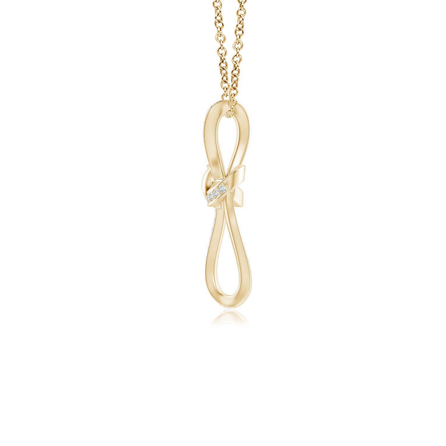 0.85mm GVS2 Pave-Set Diamond Infinity Cross Pendant in Yellow Gold