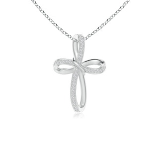 0.85mm HSI2 Pave-Set Diamond Infinity Cross Pendant in White Gold