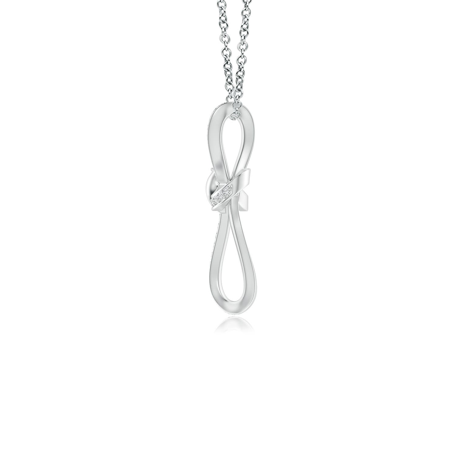 0.85mm HSI2 Pave-Set Diamond Infinity Cross Pendant in White Gold