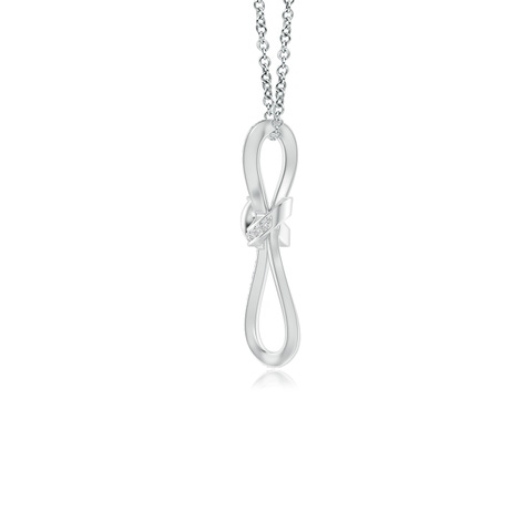 0.85mm HSI2 Pave-Set Diamond Infinity Cross Pendant in White Gold