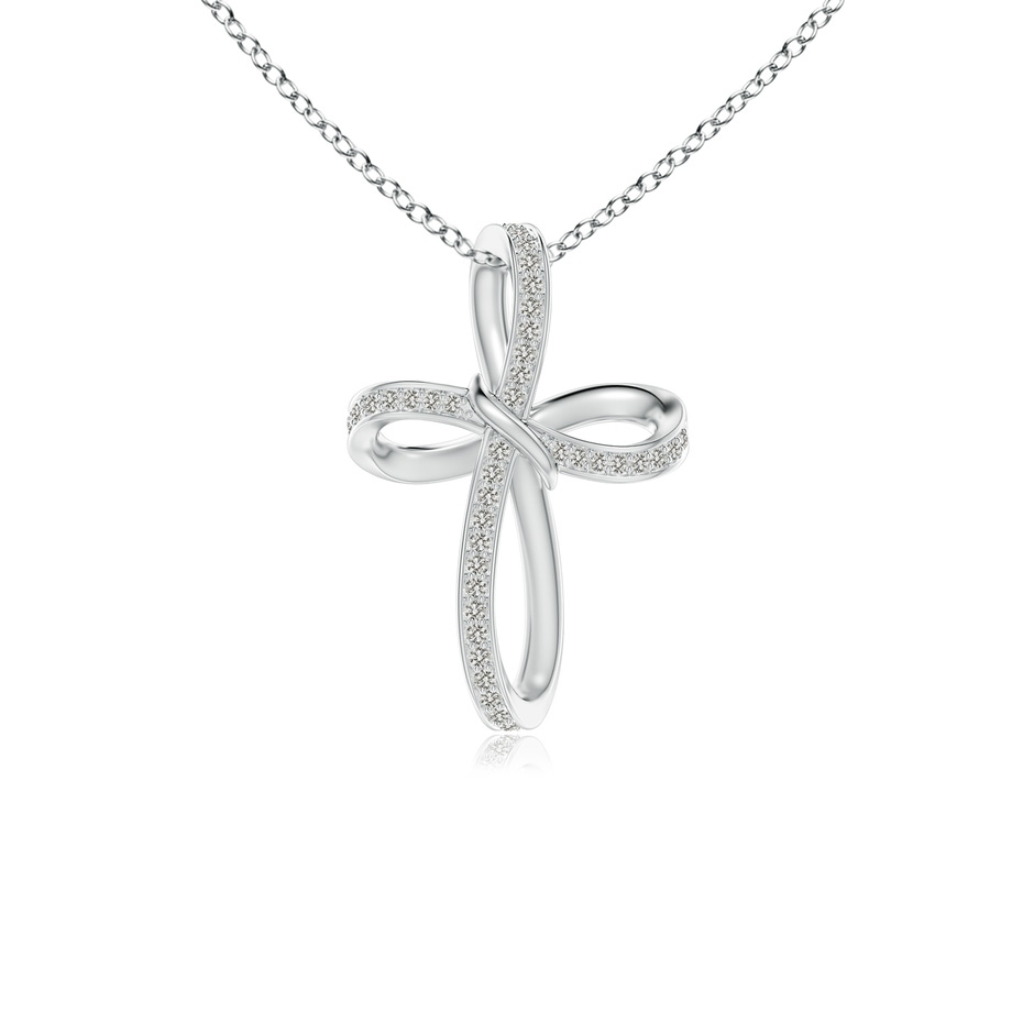 0.85mm KI3 Pave-Set Diamond Infinity Cross Pendant in White Gold 
