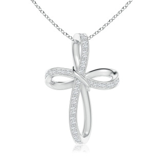 1.05mm GVS2 Pave-Set Diamond Infinity Cross Pendant in White Gold