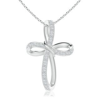 1.15mm GVS2 Pave-Set Diamond Infinity Cross Pendant in White Gold