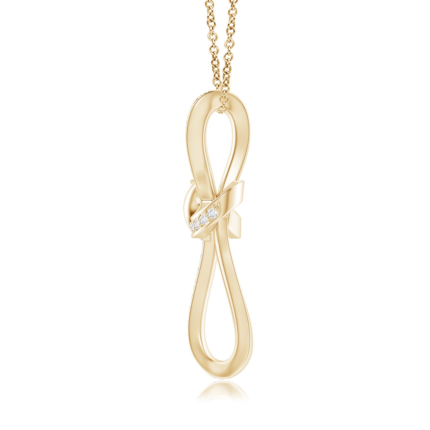1.15mm GVS2 Pave-Set Diamond Infinity Cross Pendant in Yellow Gold - side 2