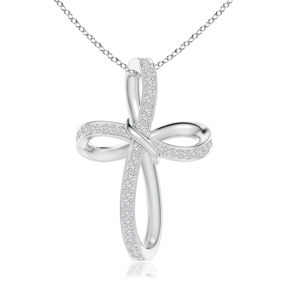 1.15mm HSI2 Pave-Set Diamond Infinity Cross Pendant in White Gold 