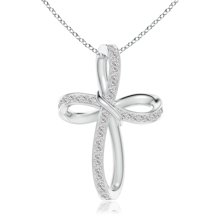 1.15mm IJI1I2 Pave-Set Diamond Infinity Cross Pendant in White Gold 