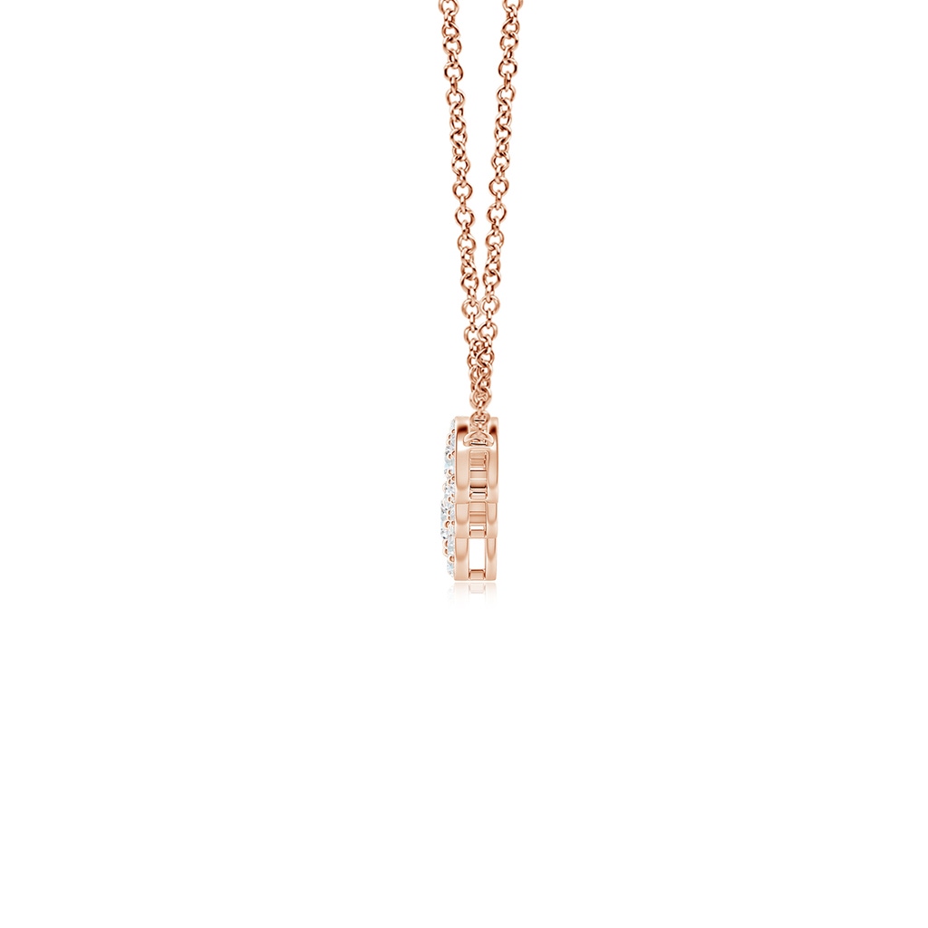 3.8mm GVS2 Graduated Five Stone Diamond Halo Necklace in 10K Rose Gold - side_1