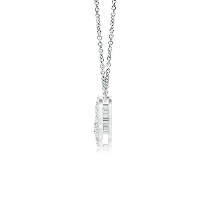 3.8mm GVS2 Graduated Five Stone Diamond Halo Necklace in 9K White Gold product image