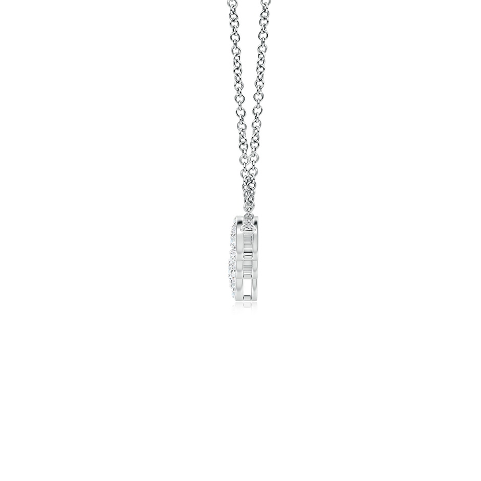 3.8mm GVS2 Graduated Five Stone Diamond Halo Necklace in P950 Platinum side-1