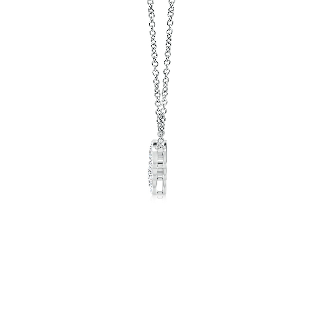 3.8mm GVS2 Graduated Five Stone Diamond Halo Necklace in White Gold - side_1