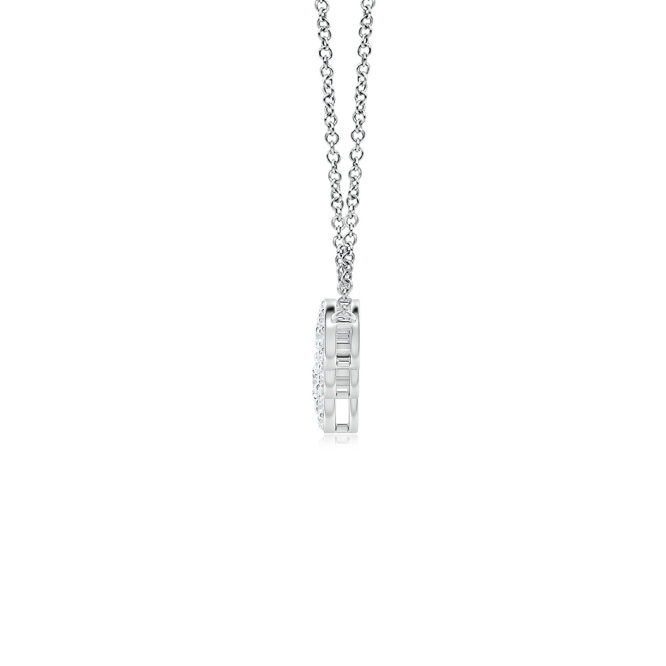 4.3mm GVS2 Graduated Five Stone Diamond Halo Necklace in White Gold side-1