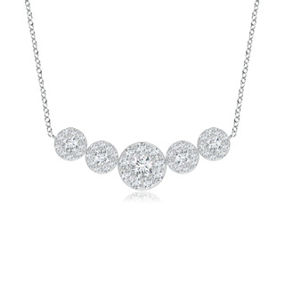 4.7mm GVS2 Graduated Five Stone Diamond Halo Necklace in P950 Platinum