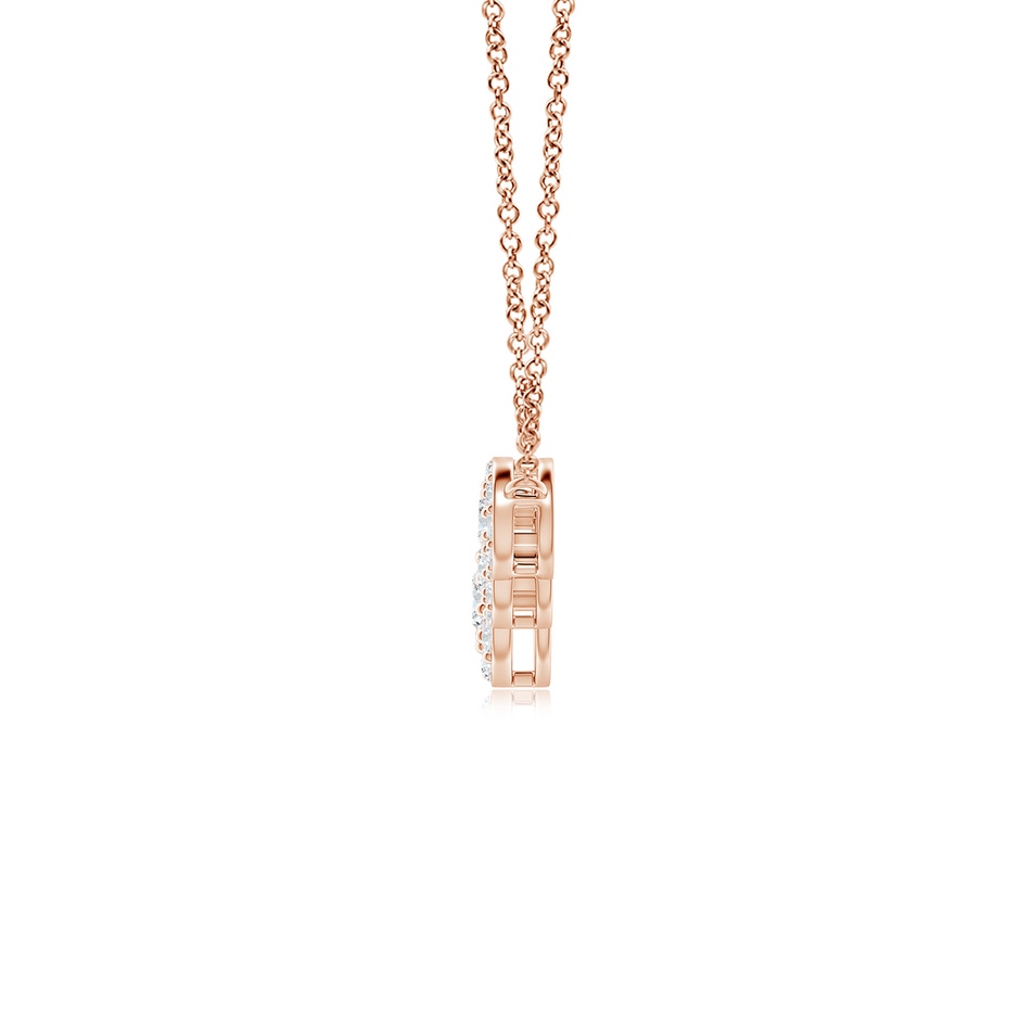 4.7mm GVS2 Graduated Five Stone Diamond Halo Necklace in Rose Gold side-1