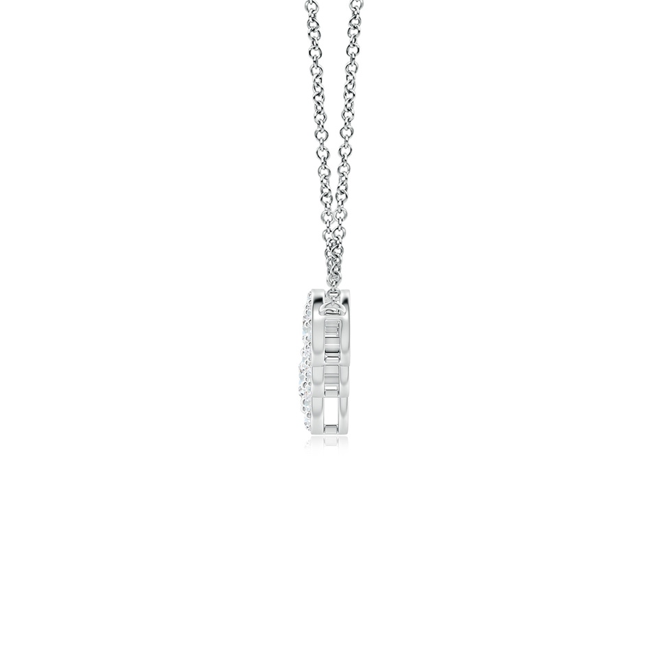 4.7mm GVS2 Graduated Five Stone Diamond Halo Necklace in White Gold side-1