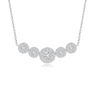 4.7mm HSI2 Graduated Five Stone Diamond Halo Necklace in P950 Platinum