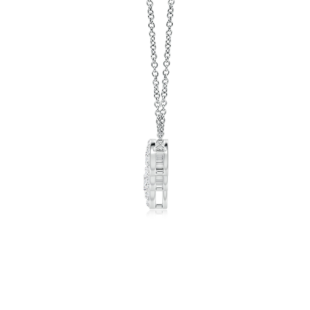 4.7mm HSI2 Graduated Five Stone Diamond Halo Necklace in White Gold Side-1