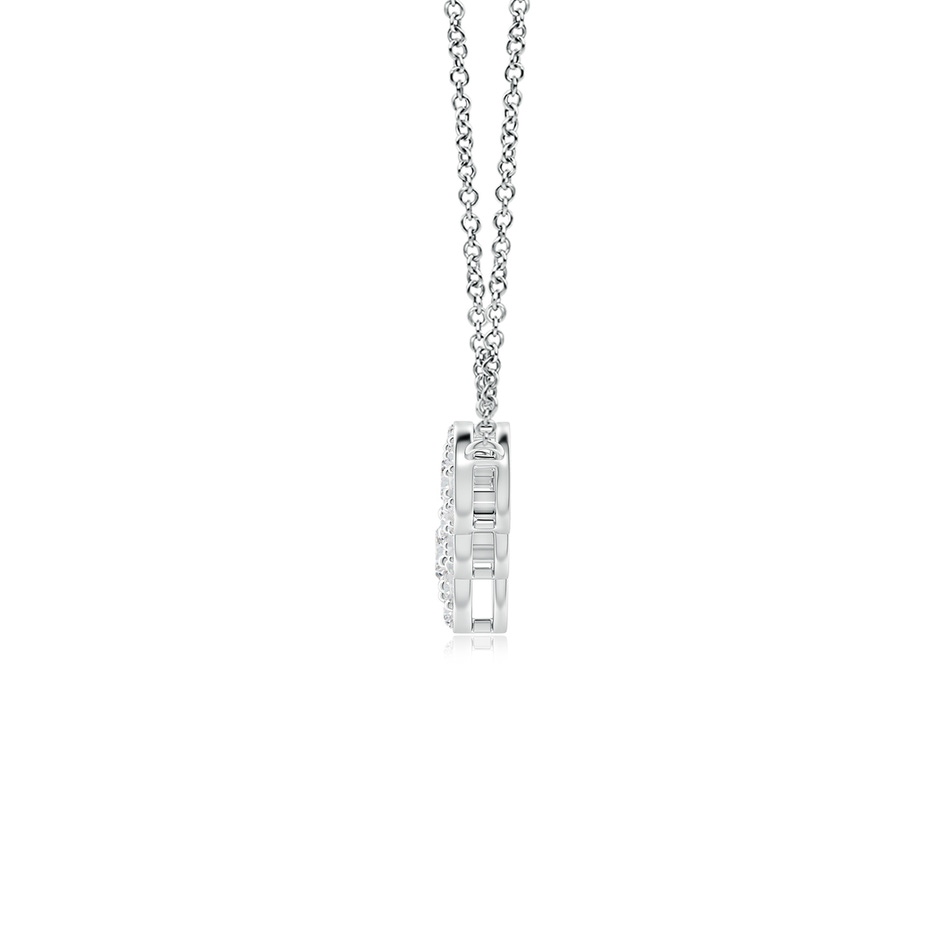 4.7mm HSI2 Graduated Five Stone Diamond Halo Necklace in White Gold side-1