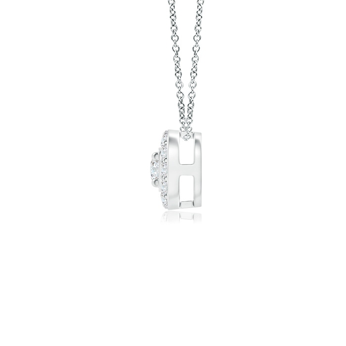 2.5mm GVS2 Classic Round Diamond Cushion Halo Pendant in White Gold product image