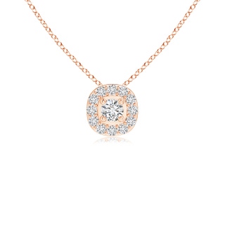 2.5mm HSI2 Classic Round Diamond Cushion Halo Pendant in 9K Rose Gold